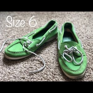 Green Sperry Top Sider